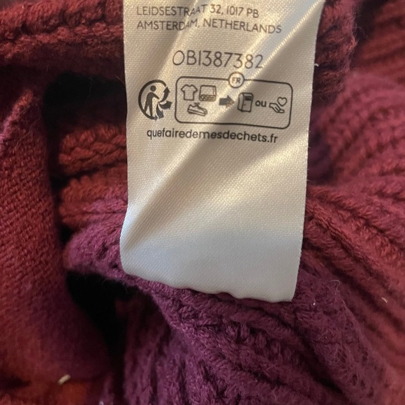 Free People Swim to Deep cardigan sweater M oversized burgundy chunky boho - Picture 9 of 9